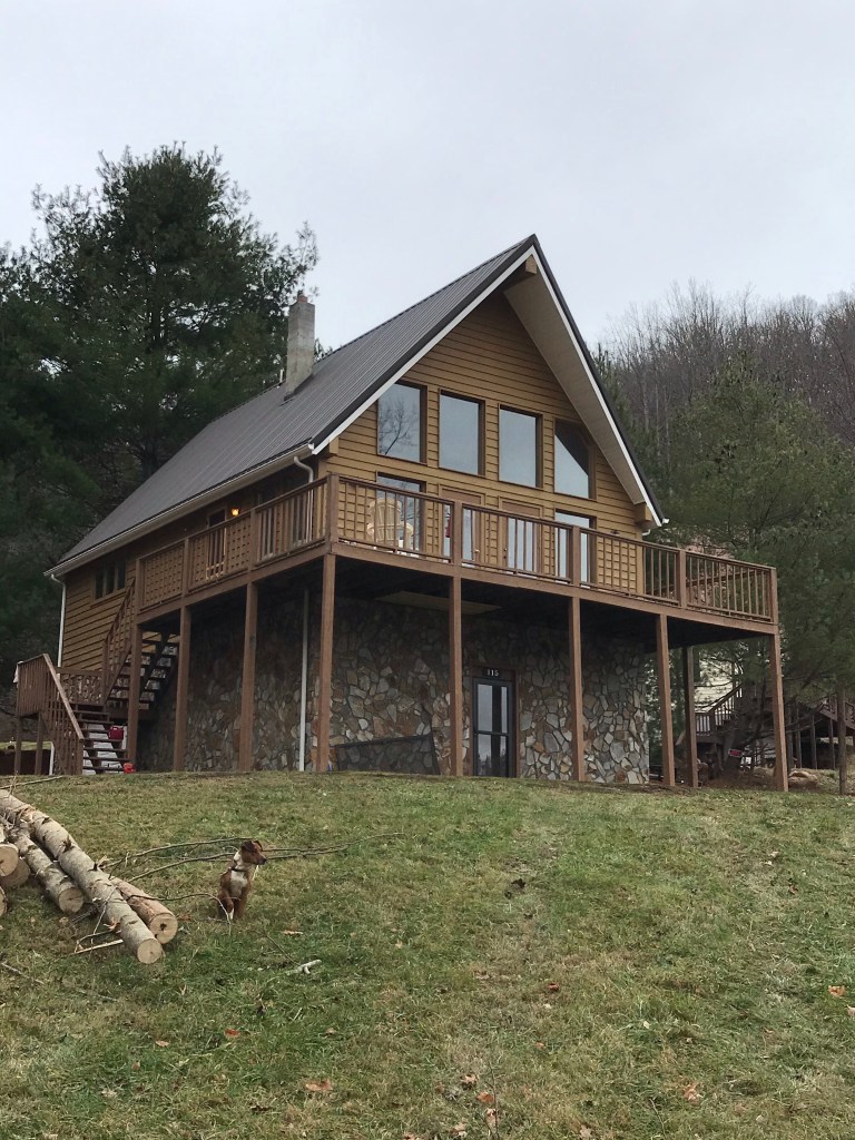 Brown house before Sherwin Williams Gale Force Blue Exterior repaint